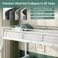 thumbnail image 6 of Netrum Twin XL over Queen Bunk Bed for Adults,Heavy Duty Metal Bunk Beds Frame with Wall Fastener Screws,Ladder & Full-Length Guardrail,White, 6 of 6