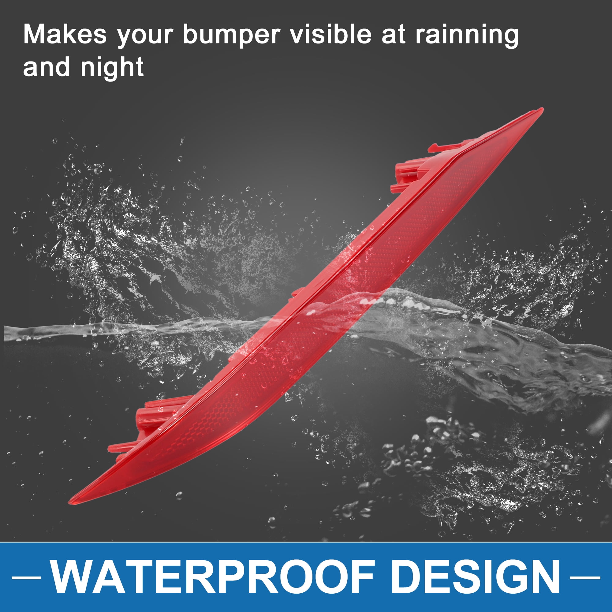 Unique Bargains Rear Left Bumper Reflector for Hyundai Elantra Sedan 2021-2023 Red