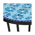 thumbnail image 4 of Teal Island Designs Modern Black Round Outdoor Accent Side Table 14" Wide Blue Star Mosaic Tabletop for Front Porch Patio Home House, 4 of 8