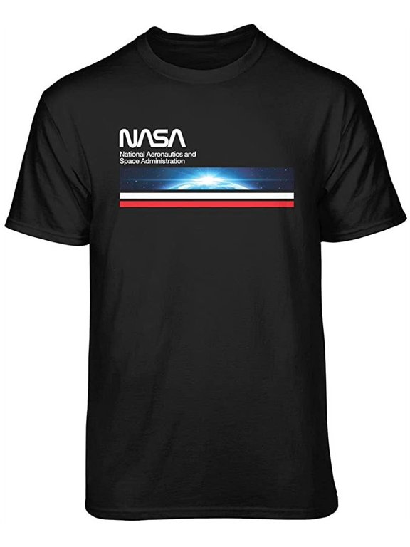 NASA Futuristic Logo Graphic T-Shirt (Large, Black)