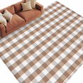 thumbnail image 2 of 5x8 Washable Area Rug, Brown White Non-Slip Large Rectangle Rug for Living Room Dining Room, Grey Buffalo Plaid Texture Indoor Floor Mat for Home Decor, 2 of 9
