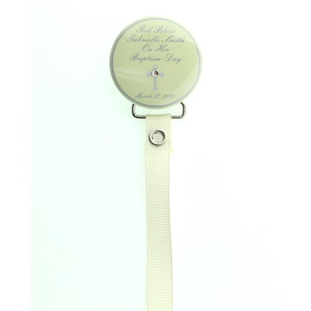 Personalized Baptism, Christening Keepsake Pacifier Clip