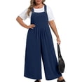thumbnail image 2 of Cueply Womens Plus Size Overalls Jumpsuits Causal Sleeveless Adjustable Straps Wide Leg Long Pants with Pockets, 2 of 9