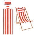 thumbnail image 1 of Uxcell Chaise à Sangle de Plage de Remplacement en Toile pour Salon avec Coussin à Rayures Rouge, 1 of 7