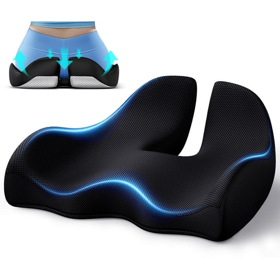 THOPBPRK Memory Seat Cushion for Office Chair Ergonomic, Large Office Chair Cushion for Sciatica & Tailbone pain relief, Memory Foam Pad Pillow for Office Desk, Car Seat, Wheelchair, 18"x16"x3""