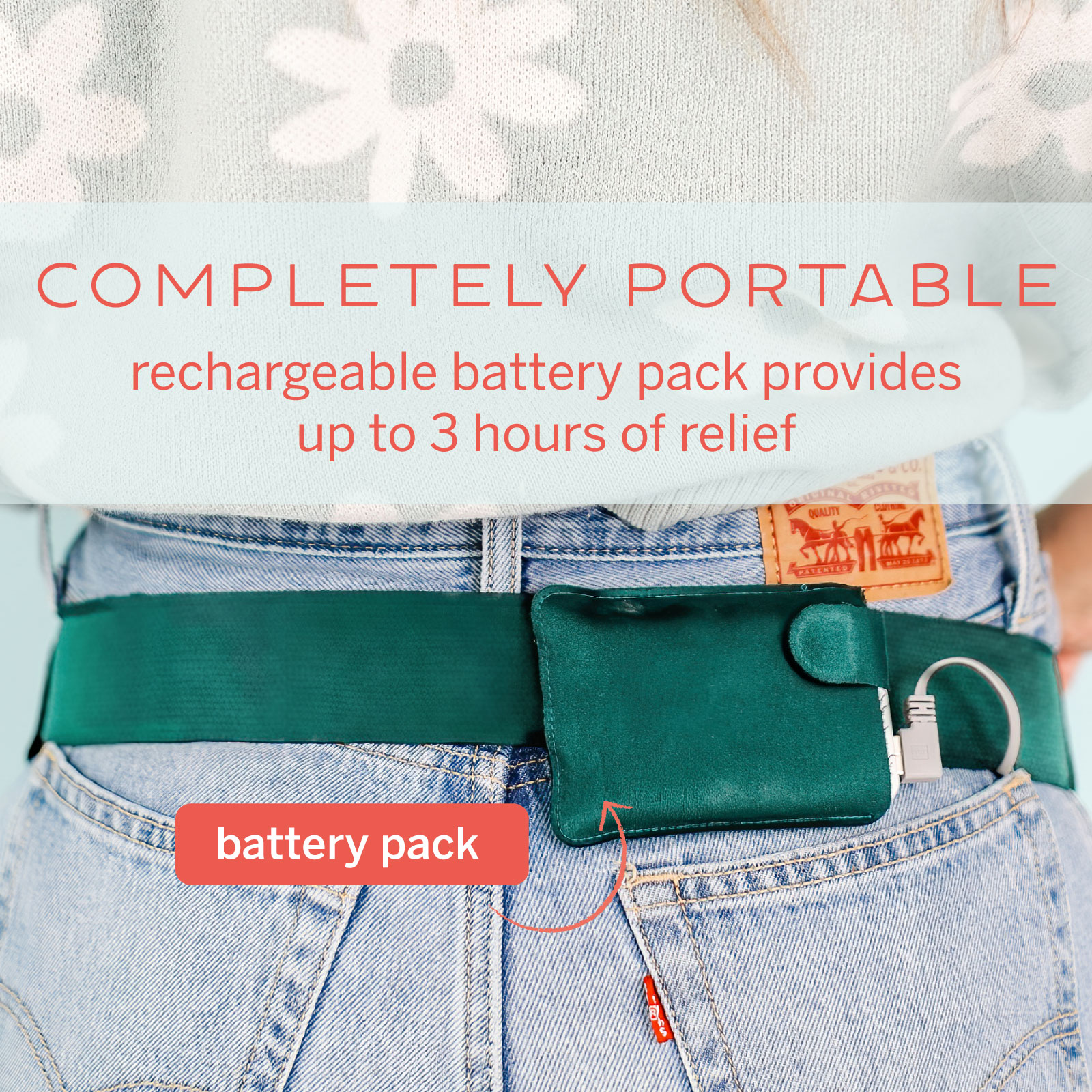Pixie Period Heating Pad for Cramps - Most Discrete Wearable Heating Pad - Unnoticeable Under Clothes - Best Portable Pain Relief Belt Device with Heat On The Market - Hours of Menstrual Pain Relief