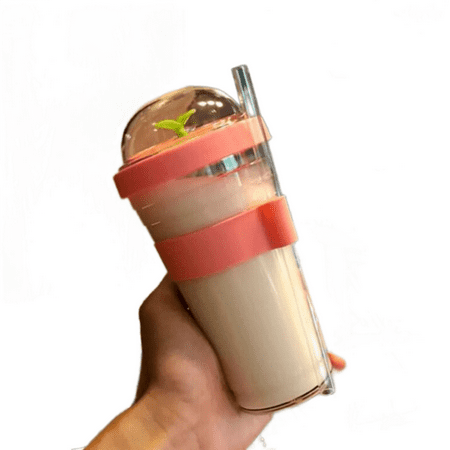 

16oz Creative Foam Tea Cup Portable Plastic Cup Reusable Plastic Cup With Straw For Bubble Tea Boba Tea Cup|Mugs(pink)