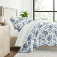 thumbnail image 2 of Comfort Canopy - King Bedding Bundle, Patterned Microfiber Comforter and Solid Sheet Set in Cabbage Rose Stripe Stone, 2 of 13