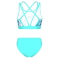 thumbnail image 2 of YONGHS Girls' Beach Sport 2-Piece Bikini Set Swimsuit Crop Top with Swim Briefs Bathing Suit Green Palm Leaf 10, 2 of 7