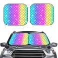 thumbnail image 2 of Honeii Rainbow Scales2 Print Foldable Car Sun Shade for Windshield, 2-Piece UV Protection Shade, Protects Car Interior, Ideal for Cars, Trucks, SUVs-Large, 2 of 6