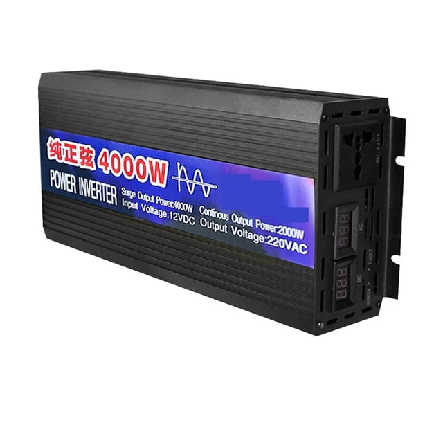 Pure Sine Wave Inverter 2000W 3000W 4000W Power Solar Car Inverters With LED Display DC 12V 24V To AC Voltage Converter ,Wide Usage