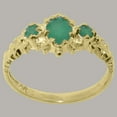 thumbnail image 3 of LBG British Made 18k Yellow Gold Real Genuine Emerald Womens Promise Ring - 33 size options - Size 5.75, 3 of 9