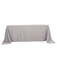 thumbnail image 5 of BalsaCircle 90" x 132" Silver Gold Metallic Geometric Design Polyester Rectangle Tablecloth Event, 5 of 8