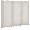 thumbnail image 2 of HOMCOM Room Divider, 6 Panel Folding Privacy Screen, 6FT Tall Portable Wicker Weave Partition Wall Divider for Bedroom, Home Office, White, 2 of 9