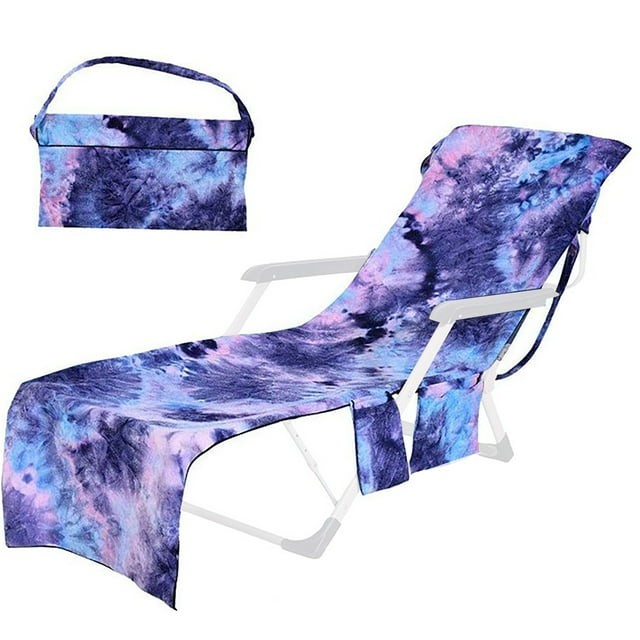 Beach Chair Cover No Sliding Quick Drying Chaise Lounge Towel