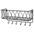 thumbnail image 1 of Key Rack Mail Holder Metal Kitchen Office Organizer rack entryway shelf Wall Mount Hook Black, 1 of 9