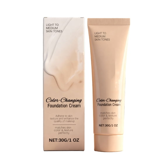 Full Coverage Foundation Makeup,Color Changing Foundation,Color Changing Foundation for Women ā Instantly Adapts to Your Skin Tone ā Buildable Light-to-Medium Coverage,12-Hour Wear(30g/1oz)
