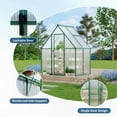 thumbnail image 3 of Yiwa Quick Assembly 4X6 FT Greenhouse, Hard Anodized Aluminum Frame Greenhouse, 3 of 9