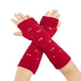 thumbnail image 1 of Winter Warm And Fashionable Solid Color Knitted Fingerless Gloves For Men And Women, 1 of 3
