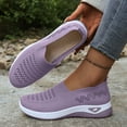thumbnail image 4 of Walking Shoes Women Antislip Slip on Mesh Loafers Casual Lightweight Nursing Shoes Comfortable Arch Support Breathable Sneakers Purple Size 9, 4 of 5