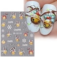 thumbnail image 4 of 5D Red Christmas Nail Stickers Glitter Embossed Snowflake Gloves Feather Bulb Bells Winter Xmas DIY Engraved Manicure Decoration, 4 of 4