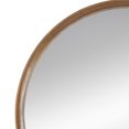thumbnail image 2 of Roe 32 Inch Wall Mounted Round Mirror, Modern Brown Pine Wood Frame- Saltoro Sherpi, 2 of 5