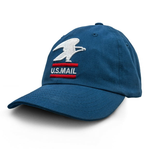Tee Luv Men's USPS U.S. Mail Standing Eagle Blue Baseball Cap