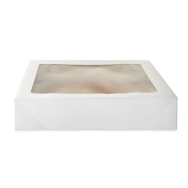 19" x 14" x 4" White Cake Boxes with Windows, 2 Count, by Way To Celebrate