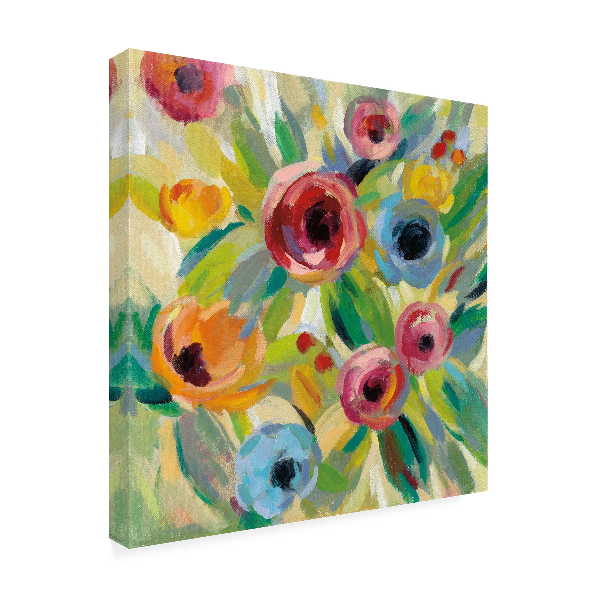 Silvia Vassileva 'Vivid Coral Floral II' Canvas Art