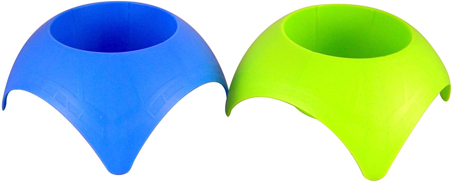 Set of 2 Turtleback Sand Coaster Cup Holder Blue & Lime Green Beach Accessories 