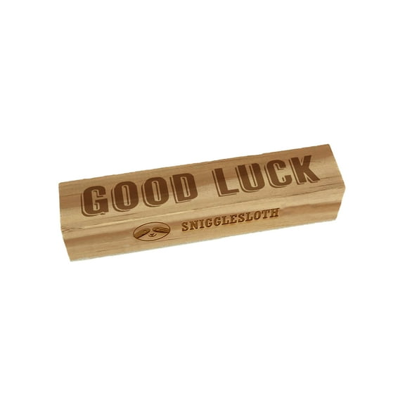 Good Luck Drop Shadow Rectangle Rubber Stamp Stamping Scrapbooking Crafting - Small 2.50in