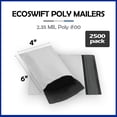 thumbnail image 2 of EcoSwift Brand Premium Poly Shipping Bag Waterproof Durable Self-Seal Mailer 2.35 Mil, 4 in. x 6 in. (Size 00), Solid Gray, 2500-Pack, 2 of 6