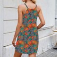 thumbnail image 3 of Burnt Orange Womens Sleeveless Dress Flower Graphic Loose Fit Dress for Women Boat Neck Backless Halter Strap Casual Mini Petite Fall Summer Dress 2025 Clothes Fashion XL, 3 of 6