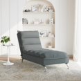 ALmi Massage Chaise Lounge with Cushions Dark Gray Fabric