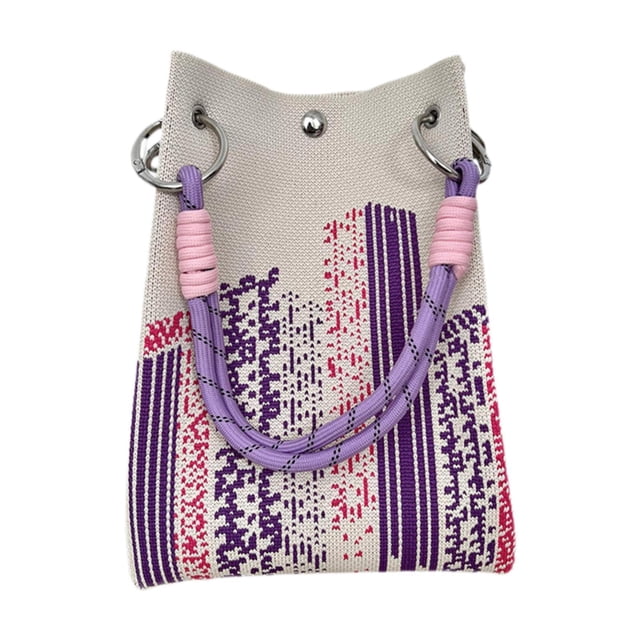 GUOOL Knitted Handbag Birthday Gift Shopping Pouch for Party Working Summer Spring Purple