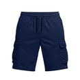thumbnail image 5 of Men Shorts Casual Stretch Men's Hiking Shorts with Multi-pocket, Drawstring Waist Cargo Short Pants, Outdoor Workout Athletic Bottoms Navy XXL, 5 of 6