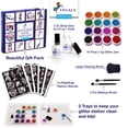 thumbnail image 2 of Kit de tatuaje temporal con purpurina INGALA, 16 colores, 74 plantillas, 2 of 9