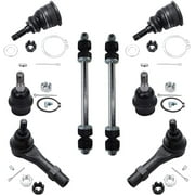 Detroit Axle - Front 8pc Suspension Kit 2002 2003 Ford Explorer Mercury Mountaineer, 4 Lower & Upper Ball Joints 2 Outer Tie Rods 2 Sway Bar Links Replacement