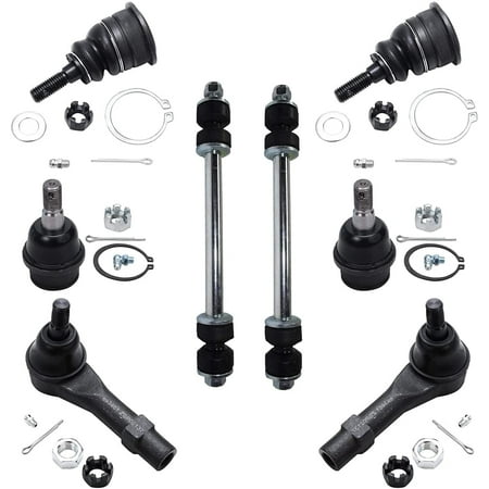 Detroit Axle - Front 8pc Suspension Kit 2002 2003 Ford Explorer Mercury Mountaineer, 4 Lower & Upper Ball Joints 2 Outer Tie Rods 2 Sway Bar Links Replacement