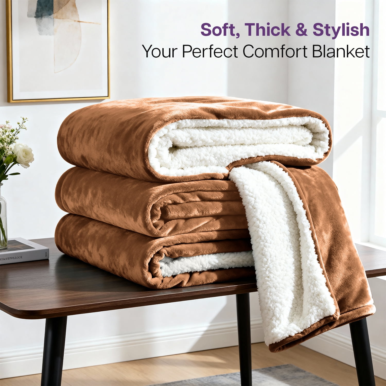 IR Imperial Rooms Wholesale Sherpa Fleece Blankets 10-Packs Warm & Soft Plush Washable Lightweight Cozy for Charity & Gift Coffee Throw Size