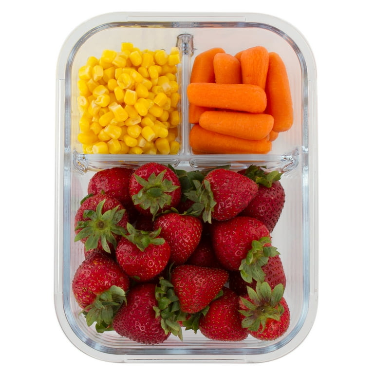 Glass Lunch Containers 3 Compartments  Glass Meal Prep Containers Dividers  - Glass - Aliexpress