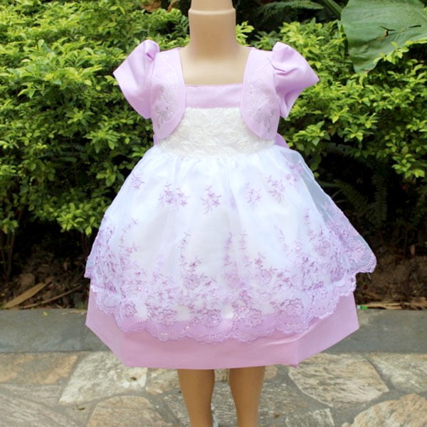 1 2y Baby Girl Kids Dress Puff Sleeve Chiffon One Piece Toddlers Child Princess Dress Rose Walmart Com Walmart Com