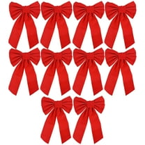Regal Red Velvet 10-Pack Christmas Holiday Bows, 9 x 15 Inches of Soft Velvet Elegance for Trees, Fence, Gifts, Doors, Wreaths and More!