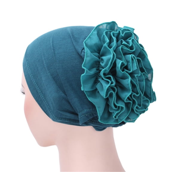 FADAACAI Turbans for Women,Women Flower Muslim Ruffle Hat Head Wrap Cap,Cancer Hats for Women Chemo,Chemo Headwear for Women Clearance！