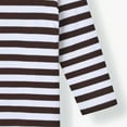 thumbnail image 4 of Miluxas Girl's Lightweight Cotton Sweatshirt Striped Long Sleeve Casual Pullover Turtleneck Shirts Tops Coffee 2-3Years, 4 of 5