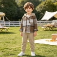 thumbnail image 4 of Daiosportswear Toddler Boys Button Down Plaid Hoody with Joggers Sweatpants 2 Piece Outfit Sweatsuit Sets for 3-9 Years Multicolor-B, 4 of 6