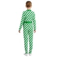 thumbnail image 2 of HULIJA Girls Christmas Jumpsuit Candy Cane Clothes Long Sleeve Striped Ballet Dance Unitards Green 12, 2 of 7