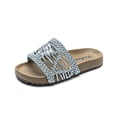 thumbnail image 6 of Girls Kids Non Slip Woven Slide Sandals Lightweight Breathable PU Sole Summer Beach Shoes Gray,Size 7 T, 6 of 6
