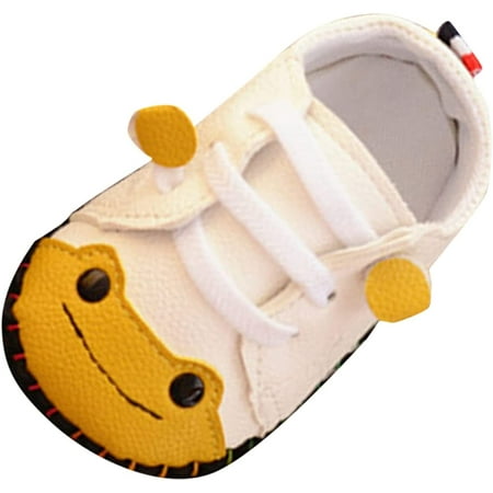 

QWZNDZGR Baby Boys Girls Shoes Soft Sole Cartoon PU Leather Moccasins Infant Sneaker Toddler Lace Up First Walkers Crib Shoes
