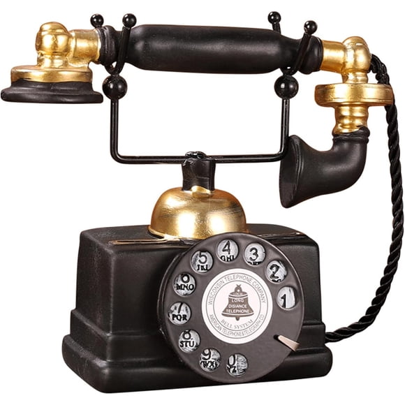 Modelo de teléfono retro realista rotatorio clásico modelo de teléfono retro de mesa para cafetería, bar, computra, accesorios de decoración